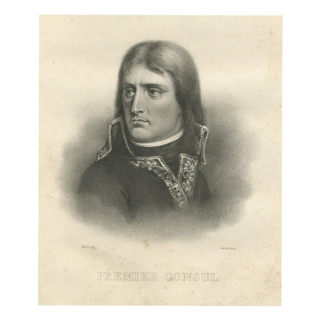 Jean-Baptiste Madou, Napoleon as First Consul, Frontispiece Portrait, 1827, Lithograph For Sale