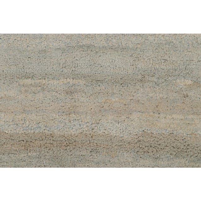 Open Field Modern Rug Beige Gray Texture of Color Silk Runner by Rug & Kilim For Sale In New York - Image 6 of 9