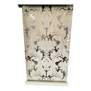 Cole & Son Damask White Lifford Flock on Silver Foil Wallpaper
