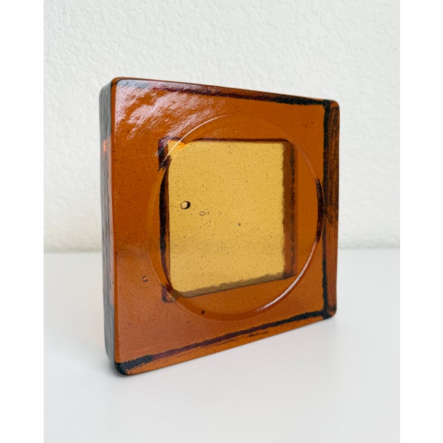 1970s Blenko Block Glass Ashtray/Catchall, Attributed For Sale - Image 9 of 10