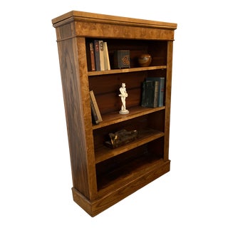 Victorian Pollard Oak Open Bookcase, 1890s For Sale