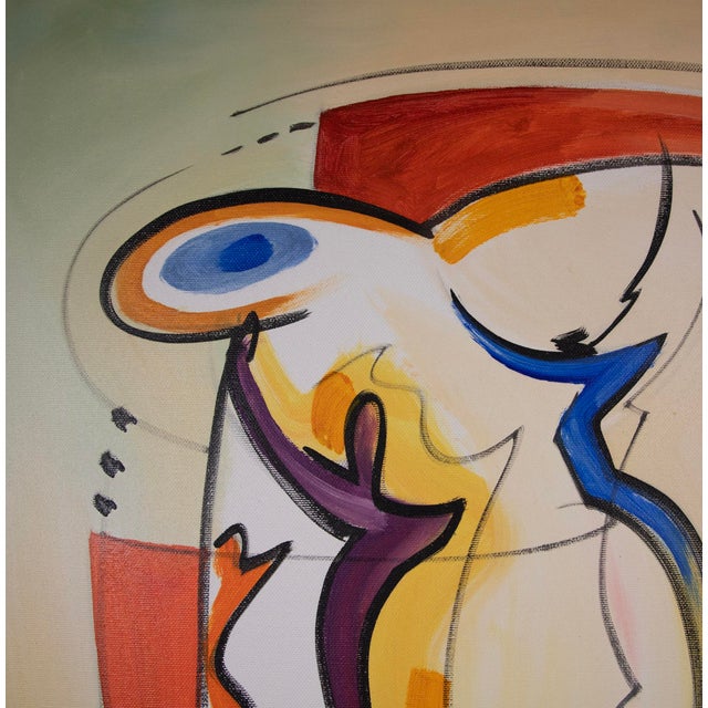 Abstract Alfred Alex Gockel – Rock the Boat, 2016 Original Oil on Canvas - Coa - 31" X 31" For Sale - Image 3 of 8