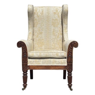 Antique William IV Mahogany Wing Back Chair, 1830 For Sale
