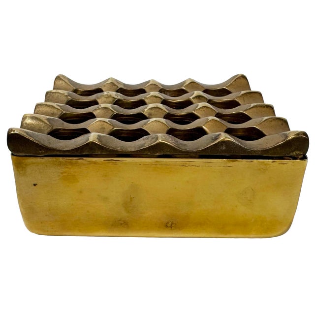 Mid 20th Century Vintage Beck and Jung Style Sculptural Brass Ashtray For Sale - Image 5 of 10