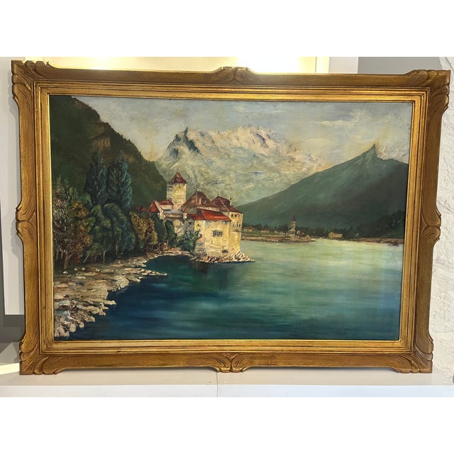 Swiss Artist, Chillon Castle, 1913, Canvas For Sale - Image 12 of 13