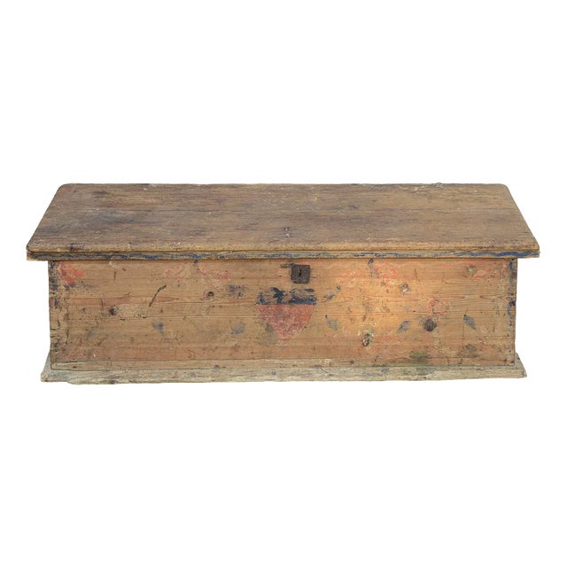 Fir Chest with Decorative Fragments, Italy, 1800s For Sale