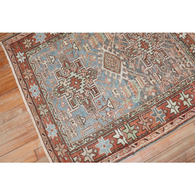 Early 20th Century Antique Zabihi Collection Persian Heriz Small Square Rug - 3'6" x 3'11" For Sale - Image 5 of 10