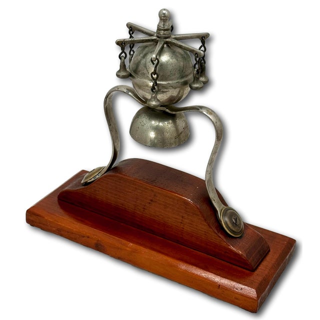 Late 19th Century Unusual Antique American Victorian Small Size Childs Pony Snow Sleigh Bells on Custom Made Wood Display Stand For Sale - Image 5 of 12