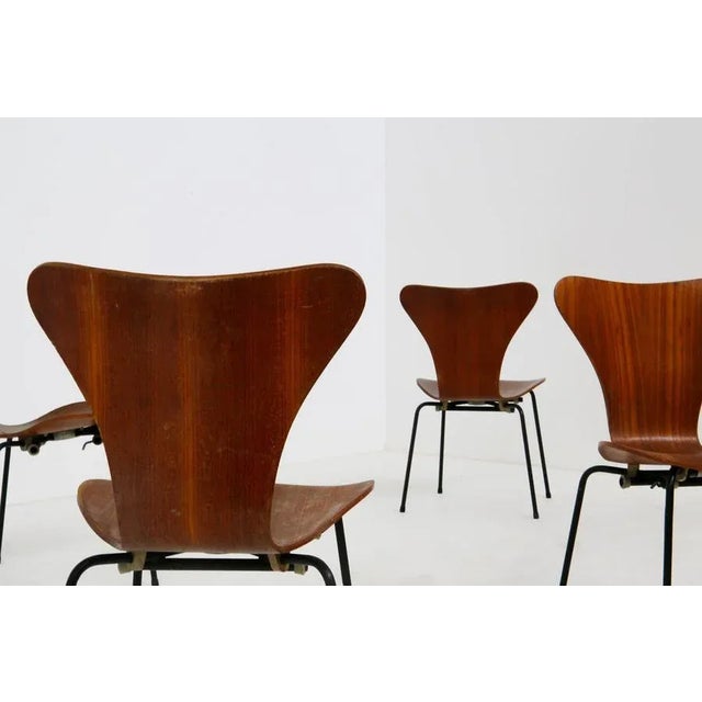 Set composed of chairs designed by Arne Jacobsen for the airline Varig in 1950. The model of the chairs is the Butterly....