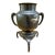 Antique Japanese Bronze Usubata Vase – Meiji Period, Crane and Bamboo Inlay. For Sale