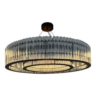 Modern Contemporary Glass Rod Chandelier Black Modern Ceiling Light Chandelier For Sale