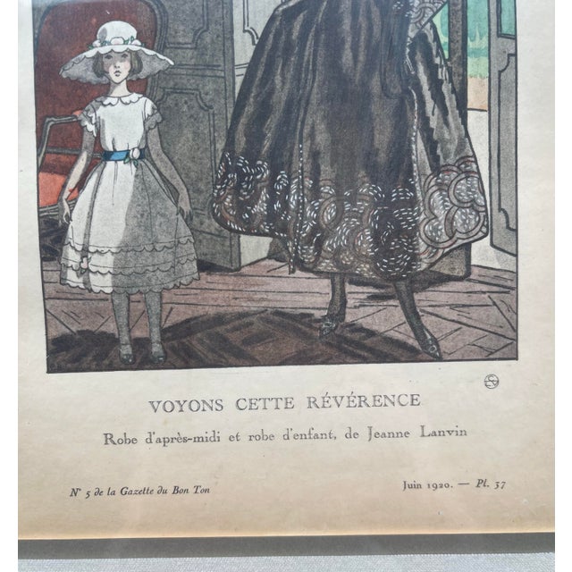 1920s Museum - Quality Framed 1920s French Art Deco Pochoir Fashion Prints - Pair For Sale - Image 5 of 11