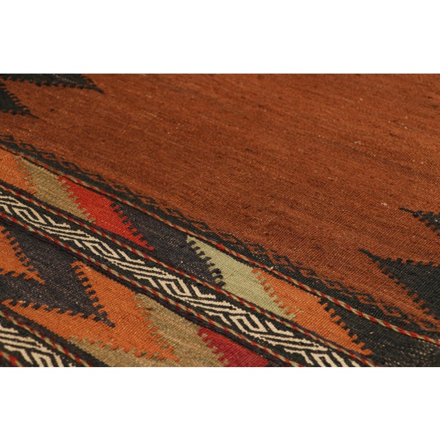 Traditional Vintage Afghan Kilim in Rust, With Polychromatic Patterns From Rug & Kilim For Sale - Image 3 of 6