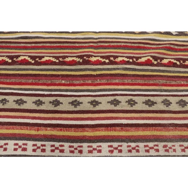 Vintage Turkish Striped Kilim Rug, 04'07 X 06'05 For Sale - Image 4 of 9