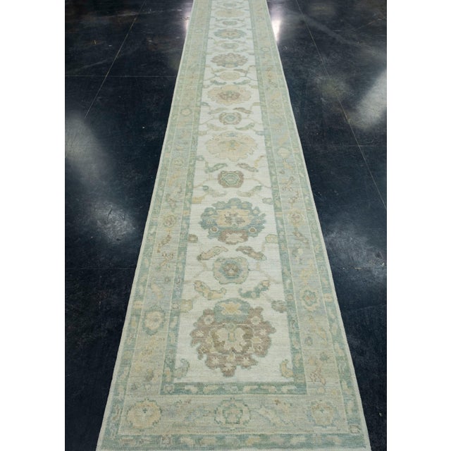 Turkish Turkish Oushak Runner Rug 2'10" x 16'3" #17431 For Sale - Image 3 of 8