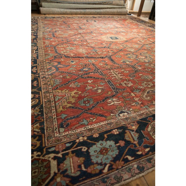 Textile Antique Heriz Carpet - 12' x 14'8" For Sale - Image 7 of 12