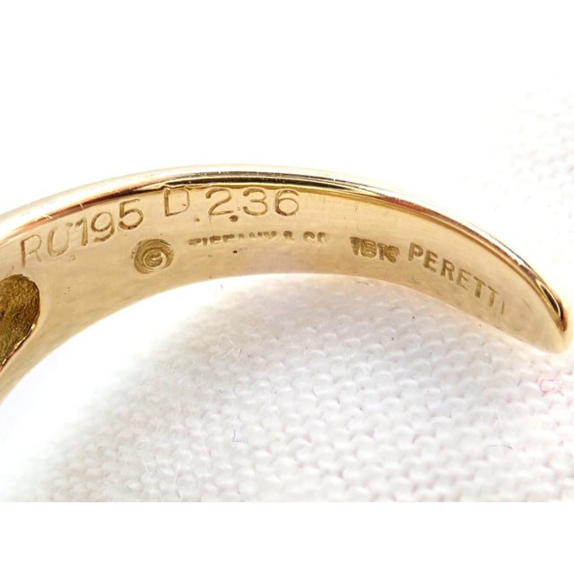 Gold Vintage Tiffany & Co. Elsa Peretti Yellow Gold Diamond Ruby Bird Ring, Size 5 For Sale - Image 8 of 17