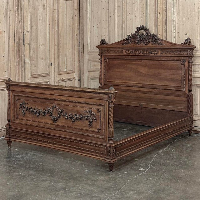 19th Century French Louis XVI Walnut Bed For Sale In Dallas - Image 6 of 18