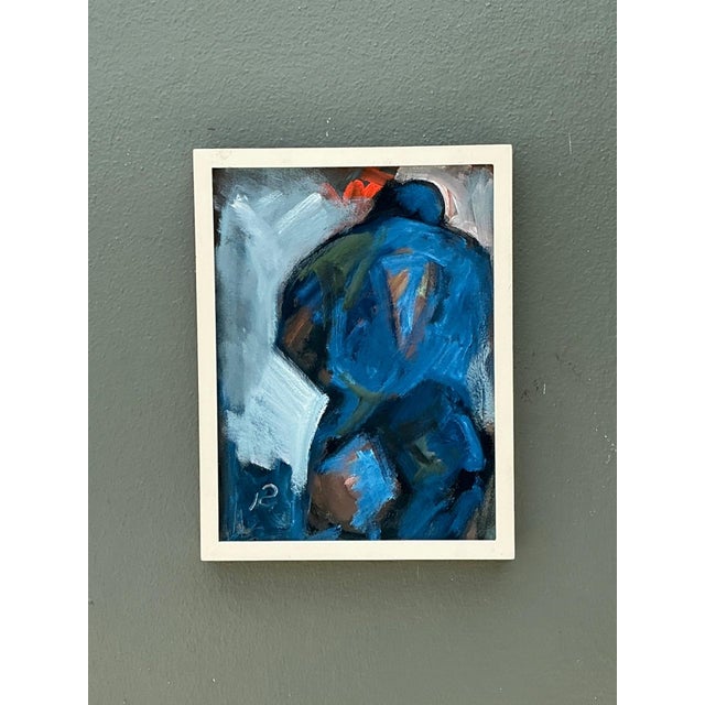 Abstract Blue Figurative Painting on Canvas For Sale In West Palm - Image 6 of 15