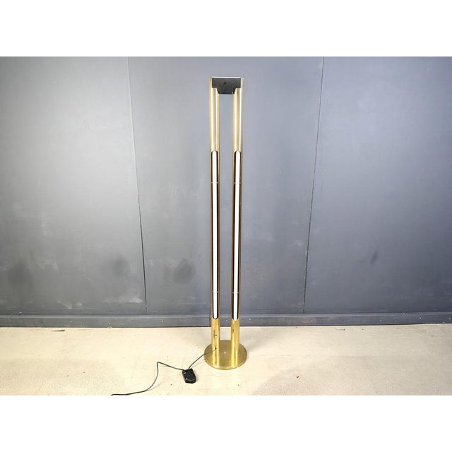 Vintage Brass Tube Light Floor Lamp, 1980s For Sale - Image 10 of 11