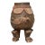 Senoufo Ivory Coast Ritual Vessel With Carved Zoomorphic Figures Mortar on Human Feet With Red Ochre For Sale
