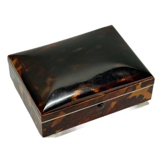 Regency Tortoiseshell-Veneered Cigar or Jewelry Case With Domed Lid C. 1810 For Sale