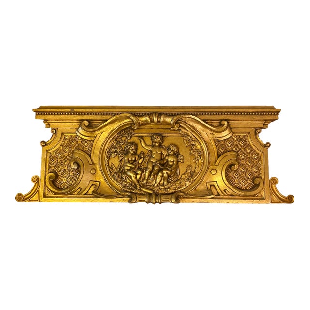 Late 19th Century Classical Revival Italian Cherubs Architectural Pediment For Sale