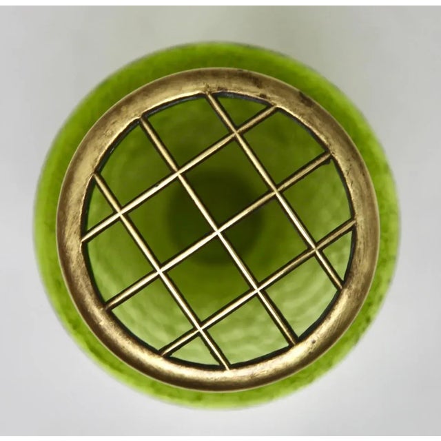 Art Nouveau Green Iridescent Glass Pique Fleurs Vase attributed to Loetz, 1920s For Sale - Image 4 of 9