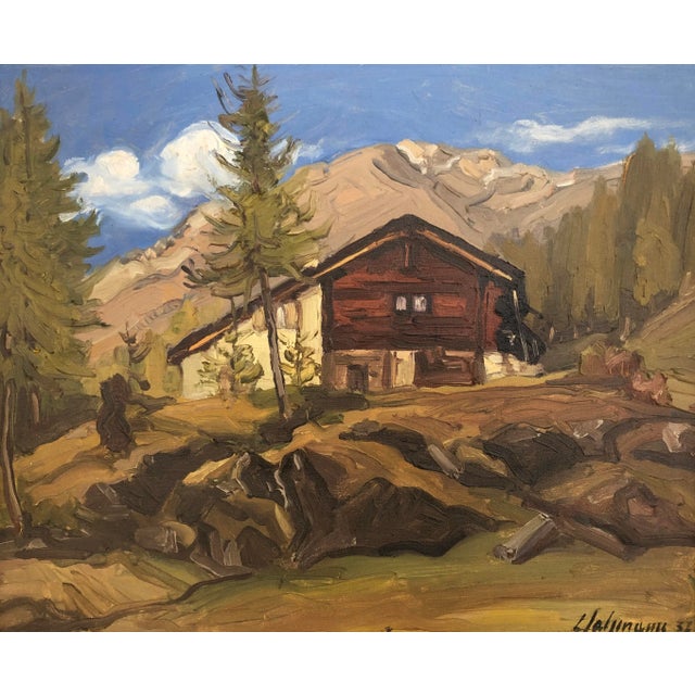Louis Henri Salzmann, Chalet en montagne, 1937, Oil on Canvas For Sale - Image 9 of 9