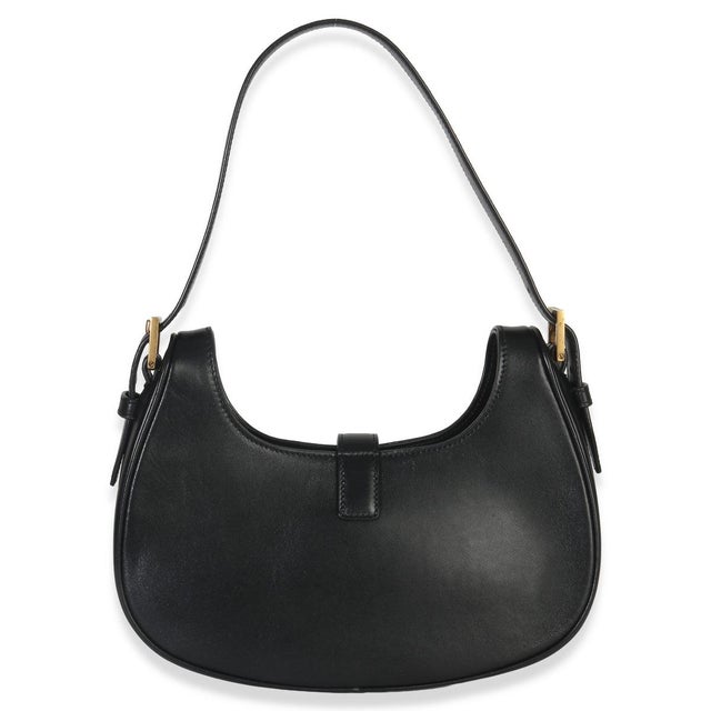 Yves Saint Laurent Black Smooth Calfskin Le Fermoir Hobo For Sale - Image 4 of 8