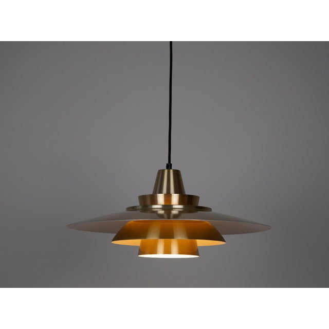 Gold Vintage Aluminum Pendant Lamp by David Mogensen for Superlight, 1980s For Sale - Image 8 of 12