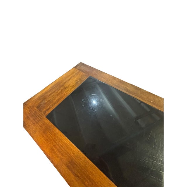 Vintage Chinese Campaign Style Walnut Server Cabinet For Sale - Image 11 of 12