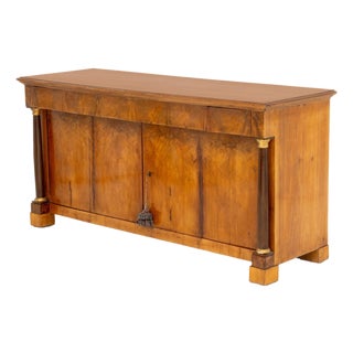 Italian Empire Walnut Commode a Vantaux For Sale
