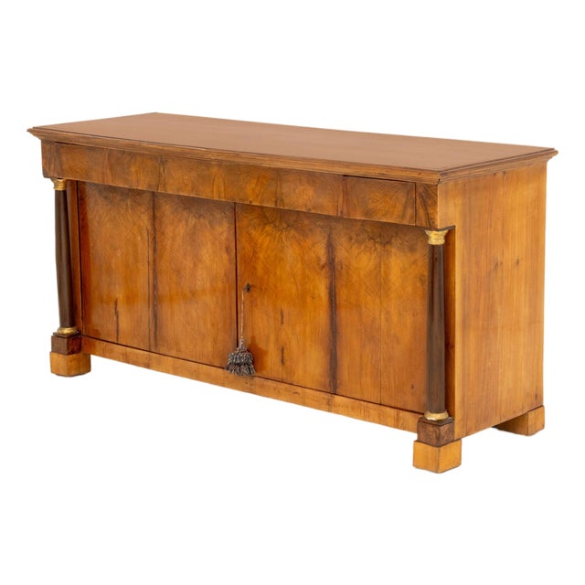 Italian Empire Walnut Commode a Vantaux For Sale