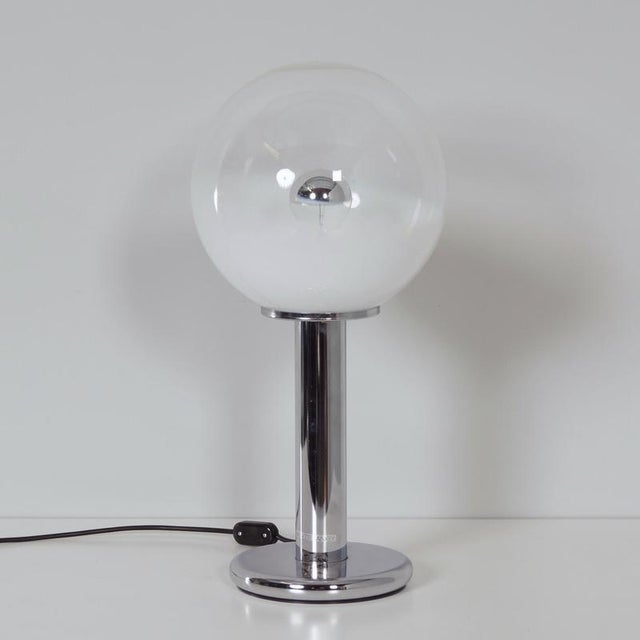1960s Chrome and Murano Glass Globe Table Lamp from Targetti Sankey, 1960s For Sale - Image 5 of 11
