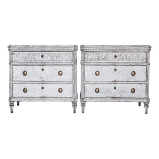 Swedish Gustavian Painted Chest of Drawers, 1860, Set of 2 For Sale