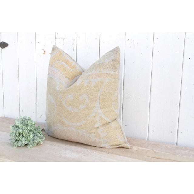 1960s Nomadic Large Vintage Suzani Pillow For Sale - Image 5 of 9