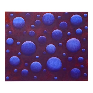 Paul Brach, Spheres Blue Bolero Pop Art Abstract Oil Painting New York School For Sale