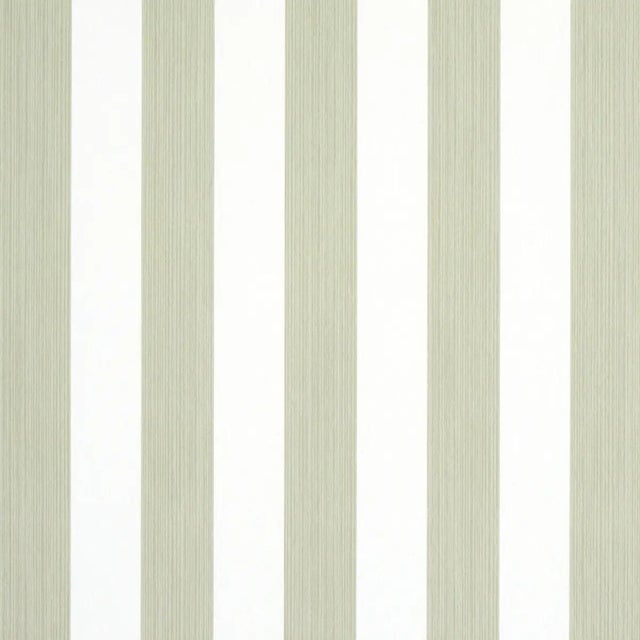 Schumacher Sample - Schumacher Edwin Stripe Medium Wallpaper in Linen For Sale - Image 4 of 4