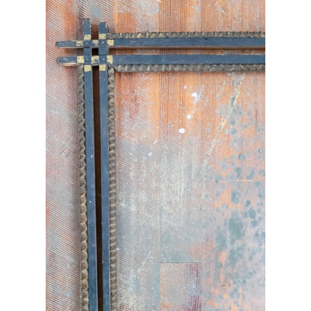 American 20th Century American Black and Gold Carved Pine Tramp Folk Art Picture Frame For Sale - Image 3 of 10