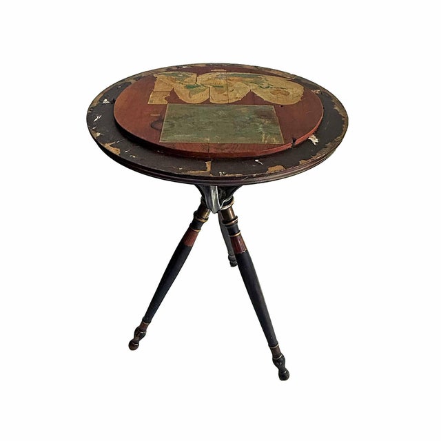 Early 20th Century Antique Globe Base Table With Swivel Top For Sale - Image 5 of 8