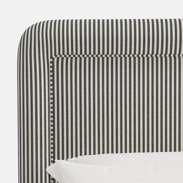 Cloth & Company Stoffer Home x Cloth & Company Marisa Platform Bed in Jane Stripe Carbon - California King For Sale - Image 4 of 6