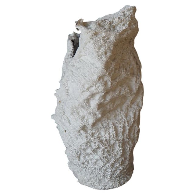 Red Coral Vase in Repurposed Lacquered Leather and Porcelain by WDSTCK Studio For Sale - Image 8 of 8