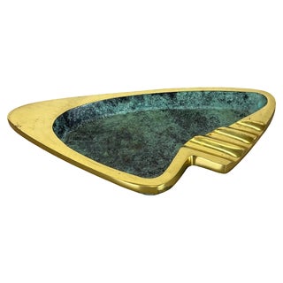 Vintage Hagenauer Austrian Elliptical Brass Ashtray, Austria, 1950s For Sale