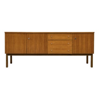 Long Mid Century Modern Teak Credenza | Scandinavian Danish Modern Sideboard, C. 1960's For Sale