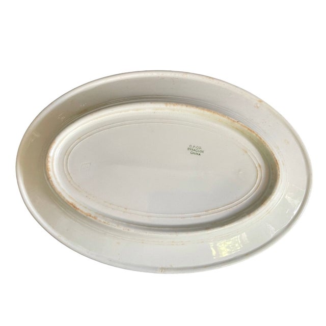 Traditional Antique Ymca Oval Plate – Syracuse China Restaurant Ware Platter, Green Ribbon Logo For Sale - Image 3 of 10