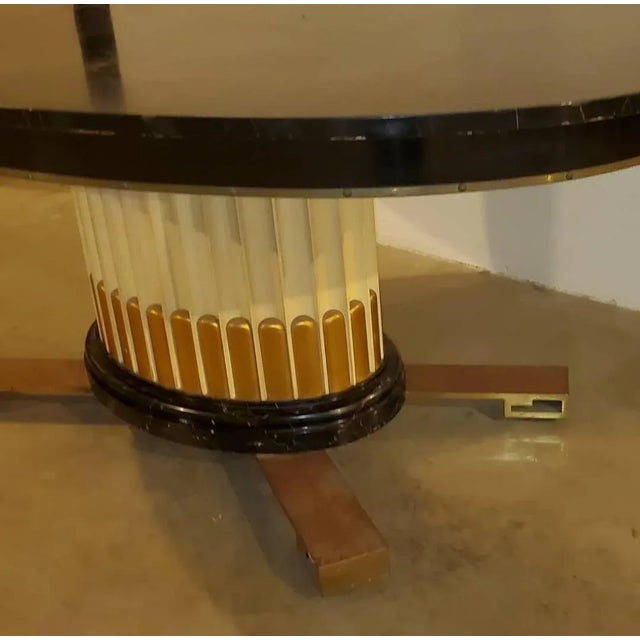 Vintage 1950s Attributed to Paul Frankl Empire Faux Marbling Dining Table For Sale In Los Angeles - Image 6 of 13