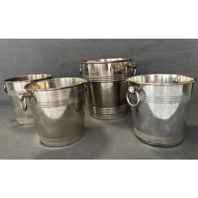 Wine Coolers in Metal from Christofle, 1960s, Set of 4 For Sale - Image 11 of 11