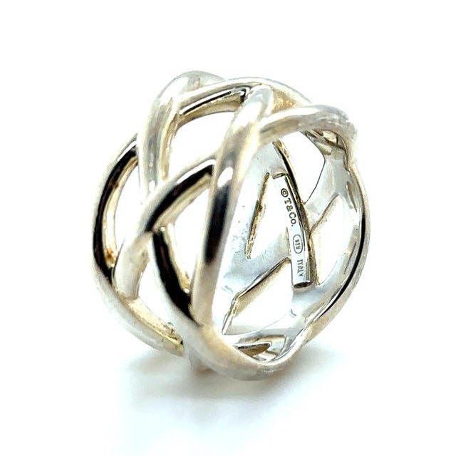Tiffany and Co. Tiffany & Co. Sterling Silver Braided Knot Wide Ring 9.3g, Size 7.25 For Sale - Image 4 of 6