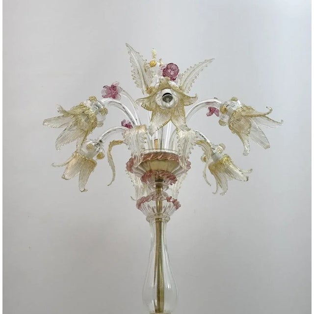 Blown Murano Glass Ca'Rezzonico Floor Lamp with 6 Arms, Italy, 1950s For Sale - Image 6 of 16